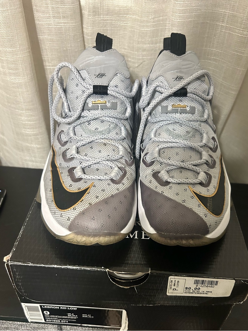 Men’s LeBron 13 Cool Grey Size 9